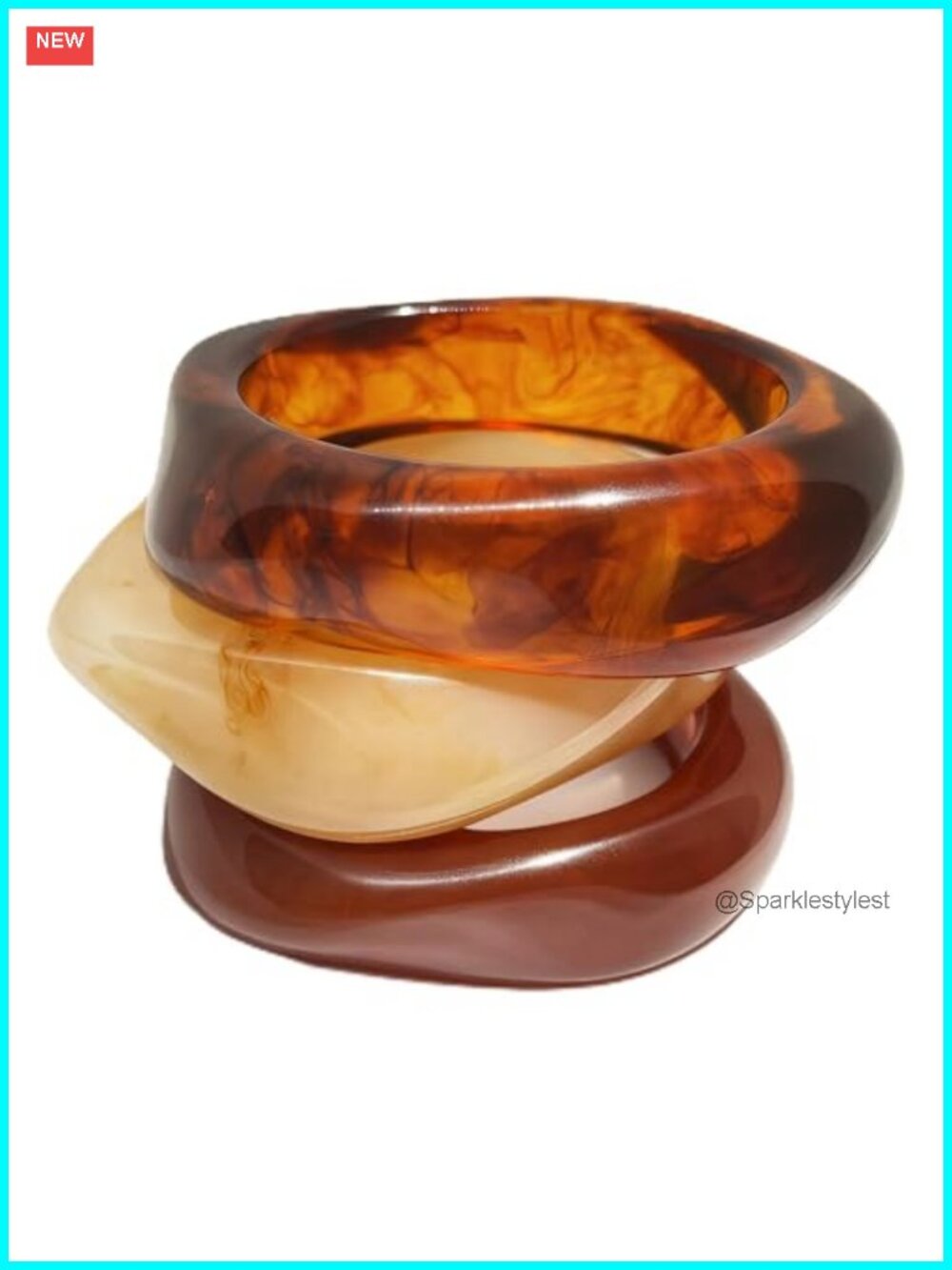Chunky Resin Acrylic Bangle Bracelets Women Colorful Geometric Set Statement